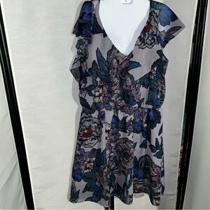 Maurices Blue Gray Ruffled Wrap Sundress